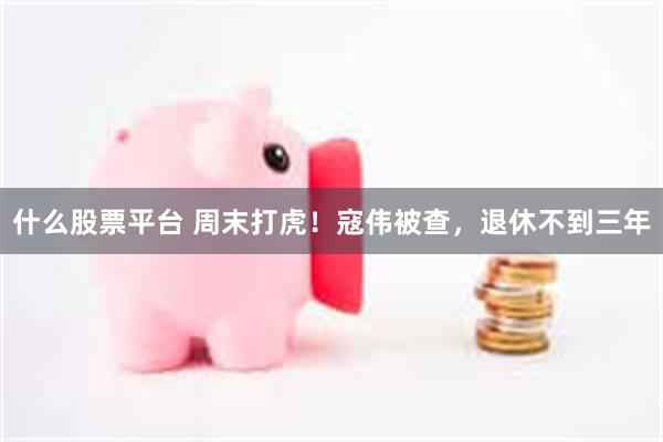 什么股票平台 周末打虎！寇伟被查，退休不到三年