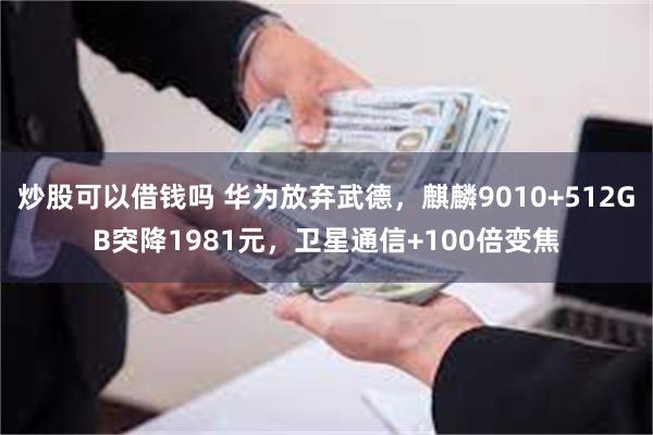 炒股可以借钱吗 华为放弃武德，麒麟9010+512GB突降1981元，卫星通信+100倍变焦