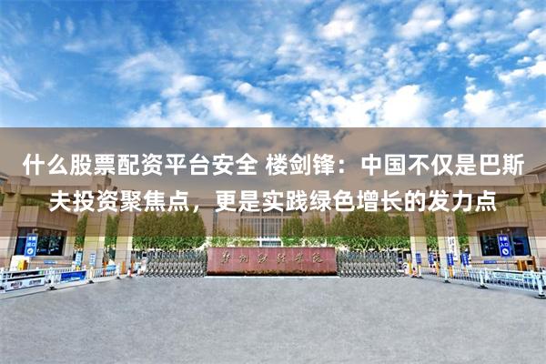 什么股票配资平台安全 楼剑锋：中国不仅是巴斯夫投资聚焦点，更是实践绿色增长的发力点