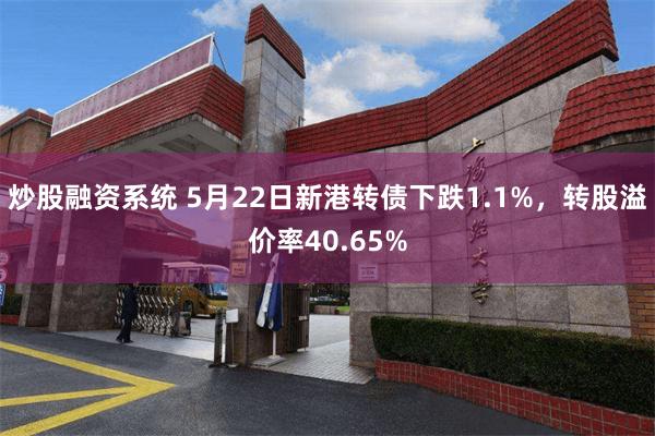 炒股融资系统 5月22日新港转债下跌1.1%，转股溢价率40.65%