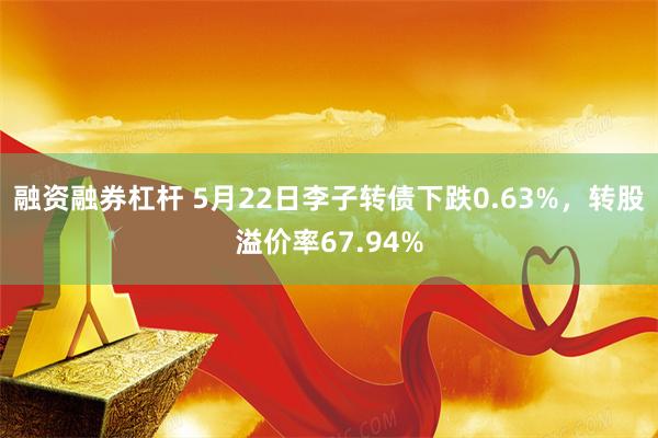 融资融券杠杆 5月22日李子转债下跌0.63%，转股溢价率67.94%