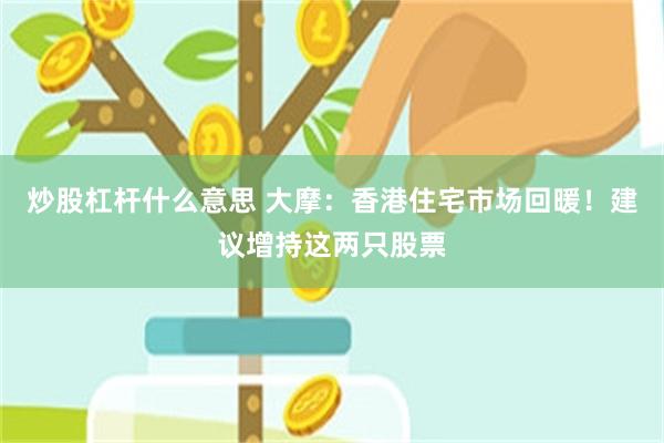 炒股杠杆什么意思 大摩：香港住宅市场回暖！建议增持这两只股票